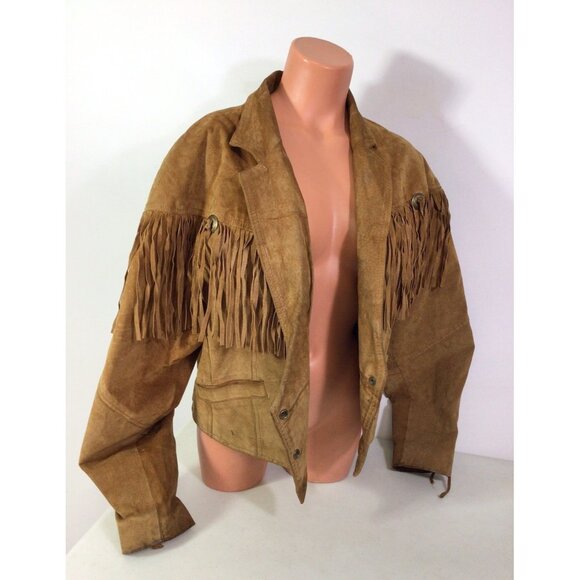 Minnetonka Western Suede Jacket Fringe Detail Womens Large - Picture 1 of 9